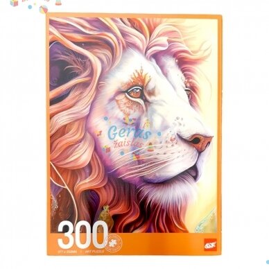 Dėlionė Jigsaw Puzzle Flowers Drawn Lion, 300 det 1