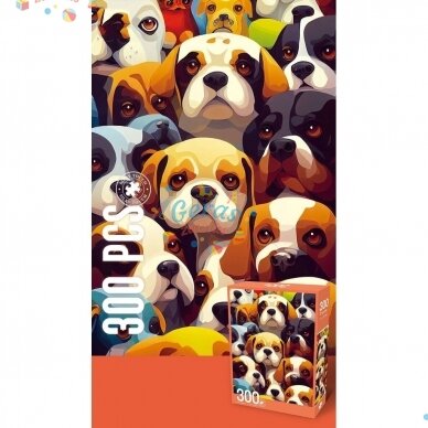 Dėlionė Jigsaw Puzzle Group Cute Dogs, 300 det