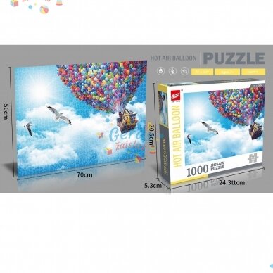 Dėlionė Jigsaw Puzzle Hot Air Balloon, 1000 det 1