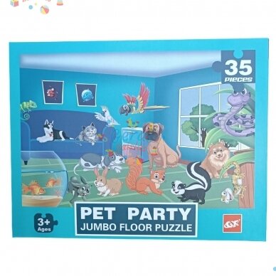 Dėlionė Jumbo Floor Puzzle Pet Party, 35 det 1