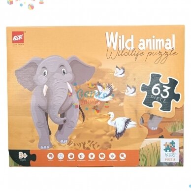 Dėlionė Puzzle Wild animal, 63 det 2