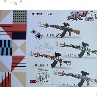 Elektrinis gelio kulkų šautuvas automatas AK-47 + 8000 kulkų dovanų 4