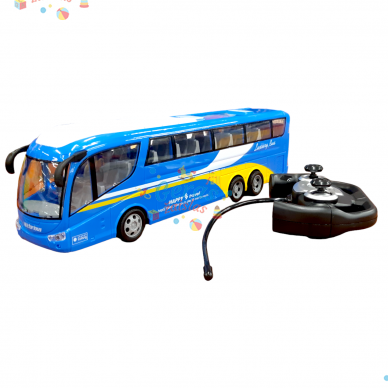 Radijo bangomis valdomas autobusas, mėlynas