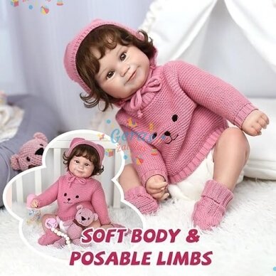 Realistiškos išvaizdos lėlė kūdikis Hoomai Doll, rožinis 5