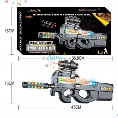 Šautuvas, ginklas skleidziantis ir šviesas garsus 45cm