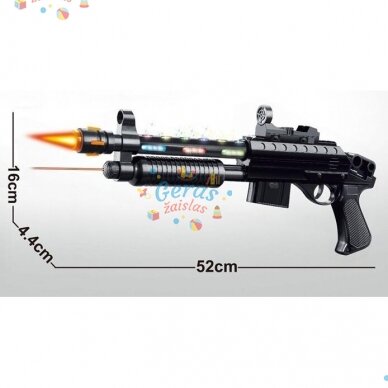Žaislinis ginklas su lazeriniu taikikliu skleidžiantis garsus, 52 cm